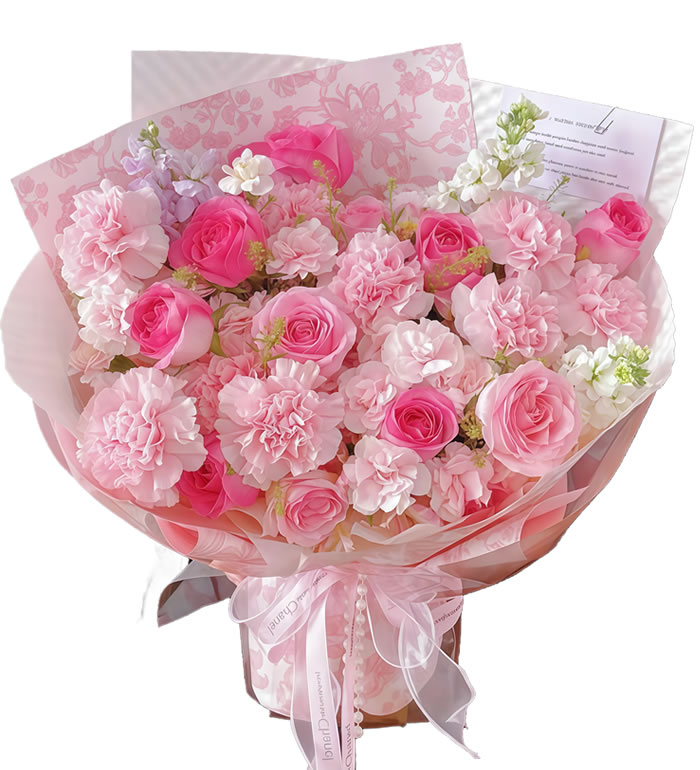 温暖的爱-粉玫瑰 粉康乃馨