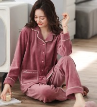 女士秋冬珊瑚绒睡衣 - 多色可选 抗静电家居服