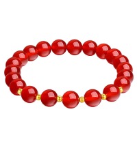周六福 18K金玛瑙手串 - 吉祥守护 好运连连