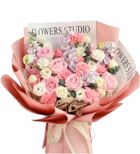 伴你左右 - 粉色康乃馨 玫瑰 紫罗兰