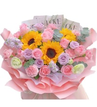 心之所向 - 玫瑰向日葵花束