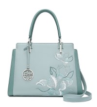 国风刺绣手提斜挎女士皮包 - 新中式 优雅知性 三色可选