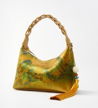 千里江山图单肩斜挎包 - 新中式国风 非遗真丝女包