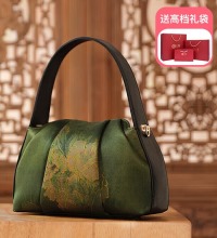非遗桑蚕丝单肩斜挎包 - 新中式国风 非遗真丝女包