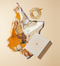 玉兰赋桑蚕丝大方巾 - 高档桑蚕丝礼盒装 多色可选