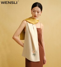 双面双色真丝长丝巾 - 高档桑蚕丝 多色可选