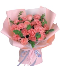 幸福安康 - 粉色康乃馨 粉色玫瑰