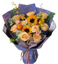 恰似暖阳 - 向日葵 香槟玫瑰