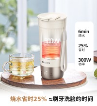 飞利浦 (PHILIPS)便携式加热水杯 - 旅行电热水壶 恒温咖啡杯