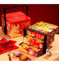 稻香村 三层手提铁盒糕点礼盒 - 20饼13味