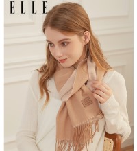 女士山羊绒围巾 - 多色可选 双面异色水波纹保暖围脖